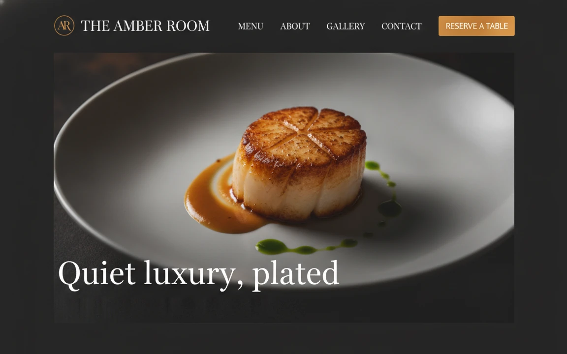 Concept design for a restaurant website.