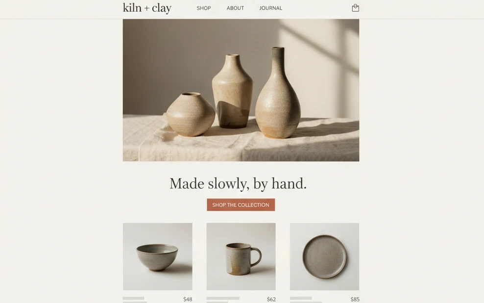 Concept design for a ceramics shop.